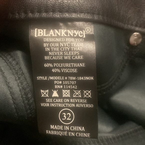 Blank NYC Faux Leather Skinny Pants, Black, Women size 32 - Picture 14 of 17